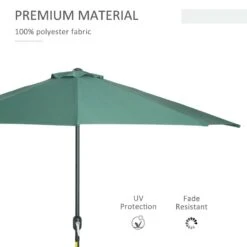 Outsunny 3m Half Round Balcony Parasol - Green - 84D-008GN 16 Outsunny 3m Half Round Balcony Parasol - Green - 84D-008GN -OUTSUNNY Sales Shop outsunny 84d 008gn 5