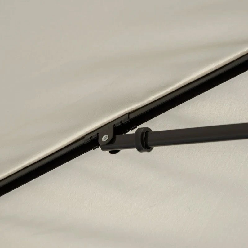 Outsunny 2 X 1.25m Rectangular Tilt Aluminium Parasol Patio - Beige - 84D-016BG 3 Outsunny 2 X 1.25m Rectangular Tilt Aluminium Parasol Patio - Beige - 84D-016BG - Image 3