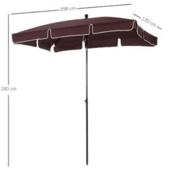 Outsunny Aluminium Umbrella Parasol - Brown - 84D-016CF -OUTSUNNY Sales Shop outsunny 84d 016cf 1