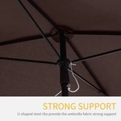 Outsunny Aluminium Umbrella Parasol - Brown - 84D-016CF -OUTSUNNY Sales Shop outsunny 84d 016cf 6