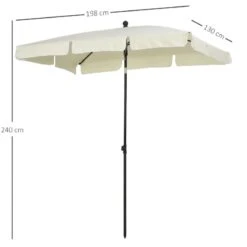 Outsunny Aluminium Umbrella Parasol - Cream - 84D-016CW -OUTSUNNY Sales Shop outsunny 84d 016cw 3