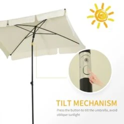 Outsunny Aluminium Umbrella Parasol - Cream - 84D-016CW -OUTSUNNY Sales Shop outsunny 84d 016cw 4