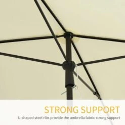 Outsunny Aluminium Umbrella Parasol - Cream - 84D-016CW -OUTSUNNY Sales Shop outsunny 84d 016cw 7