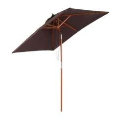 Outsunny Wooden Patio Parasol 6 Ribs - Coffee - 84D-017CF -OUTSUNNY Sales Shop outsunny 84d 017cf