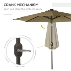 Outsunny 24 LED Solar Powered Parasol Umbrella - Brown - 84D-018BN 19 Outsunny 24 LED Solar Powered Parasol Umbrella - Brown - 84D-018BN -OUTSUNNY Sales Shop outsunny 84d 018bn 4