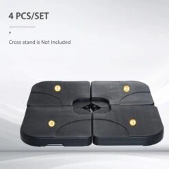 Outsunny 4 Piece Heavy Duty Plastic Umbrella Weight Base - Black - 84D-021 -OUTSUNNY Sales Shop outsunny 84d 021 3