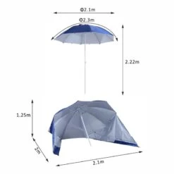 Outsunny 2m Beach Umbrella Parasol - Blue - 84D-022 -OUTSUNNY Sales Shop outsunny 84d 022 2