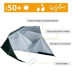 Outsunny All-Weather Beach Umbrella - Green - 84D-022GN -OUTSUNNY Sales Shop outsunny 84d 022gn 3