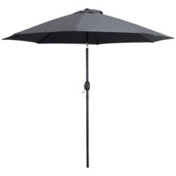 Outsunny 2.7m Tilt Patio Parasol - Charcoal Grey - 84D-023CG -OUTSUNNY Sales Shop outsunny 84d 023cg 9