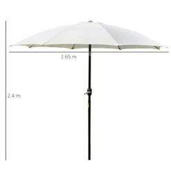Outsunny 2.6m Umbrella Parasol - Cream White - 84D-023CW -OUTSUNNY Sales Shop outsunny 84d 023cw 2
