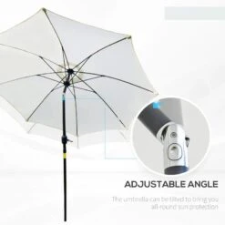Outsunny 2.6m Umbrella Parasol - Cream White - 84D-023CW -OUTSUNNY Sales Shop outsunny 84d 023cw 3