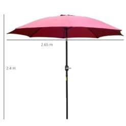 Outsunny 2.6m Umbrella Parasol - Red - 84D-023WR -OUTSUNNY Sales Shop outsunny 84d 023wr 2