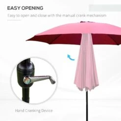 Outsunny 2.6m Umbrella Parasol - Red - 84D-023WR -OUTSUNNY Sales Shop outsunny 84d 023wr 4