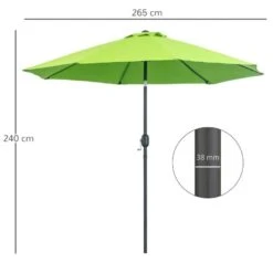 Outsunny 2.7m Tilt Patio Parasol - Light Green - 84D-023YG -OUTSUNNY Sales Shop outsunny 84d 023yg 2