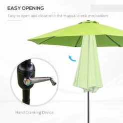 Outsunny 2.7m Tilt Patio Parasol - Light Green - 84D-023YG -OUTSUNNY Sales Shop outsunny 84d 023yg 3