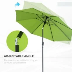 Outsunny 2.7m Tilt Patio Parasol - Light Green - 84D-023YG -OUTSUNNY Sales Shop outsunny 84d 023yg 4