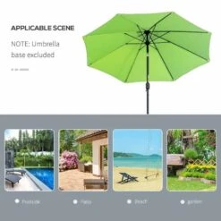 Outsunny 2.7m Tilt Patio Parasol - Light Green - 84D-023YG -OUTSUNNY Sales Shop outsunny 84d 023yg 7