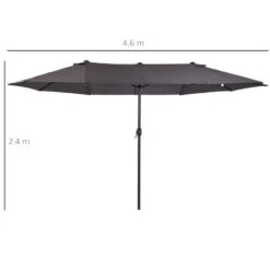 Outsunny 4.6m Double-Sided Sun Parasol - Grey - 84D-030V01GY -OUTSUNNY Sales Shop outsunny 84d 030v01gy 1