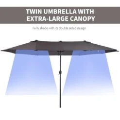 Outsunny 4.6m Double-Sided Sun Parasol - Grey - 84D-030V01GY -OUTSUNNY Sales Shop outsunny 84d 030v01gy 2