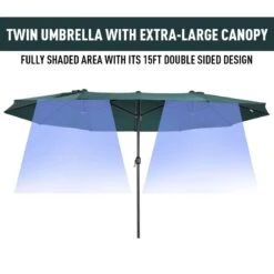 Outsunny 4.6m Double-Sided Parasol - Green - 84D-031V01 -OUTSUNNY Sales Shop outsunny 84d 031v01 5