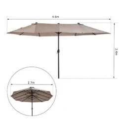 Outsunny 4.6m Double-Sided Parasol - Tan - 84D-031V01CF -OUTSUNNY Sales Shop outsunny 84d 031v01cf 2