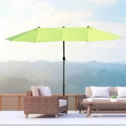 Outsunny Double-Sided Parasol 2.7x4.6Wx2.4Hm - Green - 84D-031V01GN 12 Outsunny Double-Sided Parasol 2.7x4.6Wx2.4Hm - Green - 84D-031V01GN -OUTSUNNY Sales Shop outsunny 84d 031v01gn 9