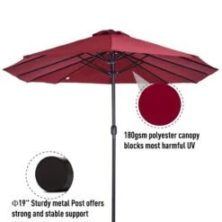 Outsunny 4.6m Double-Sided Patio Parasol - Wine Red - 84D-031V01WR -OUTSUNNY Sales Shop outsunny 84d 031v01wr 4