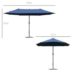 Outsunny 4.6m Double-Sided Crank Sun Shade With Cross Base - Dark Blue - 84D-031V02BU 18 Outsunny 4.6m Double-Sided Crank Sun Shade With Cross Base - Dark Blue - 84D-031V02BU -OUTSUNNY Sales Shop outsunny 84d 031v02bu 2