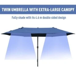 Outsunny 4.6m Double-Sided Crank Sun Shade With Cross Base - Dark Blue - 84D-031V02BU 17 Outsunny 4.6m Double-Sided Crank Sun Shade With Cross Base - Dark Blue - 84D-031V02BU -OUTSUNNY Sales Shop outsunny 84d 031v02bu 3