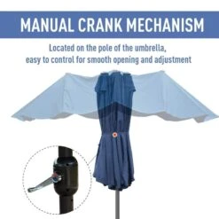 Outsunny 4.6m Double-Sided Crank Sun Shade With Cross Base - Dark Blue - 84D-031V02BU 16 Outsunny 4.6m Double-Sided Crank Sun Shade With Cross Base - Dark Blue - 84D-031V02BU -OUTSUNNY Sales Shop outsunny 84d 031v02bu 4