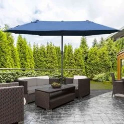 Outsunny 4.6m Double-Sided Crank Sun Shade With Cross Base - Dark Blue - 84D-031V02BU 12 Outsunny 4.6m Double-Sided Crank Sun Shade With Cross Base - Dark Blue - 84D-031V02BU -OUTSUNNY Sales Shop outsunny 84d 031v02bu 8