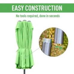 Outsunny 4.6m Double-Sided Crank Canopy With Cross Base - Green - 84D-031V02GN -OUTSUNNY Sales Shop outsunny 84d 031v02gn 5