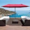 Outsunny 4.6m Double-Sided Crank Sun Shade With Cross Base - Wine Red - 84D-031V02WR -OUTSUNNY Sales Shop outsunny 84d 031v02wr 13