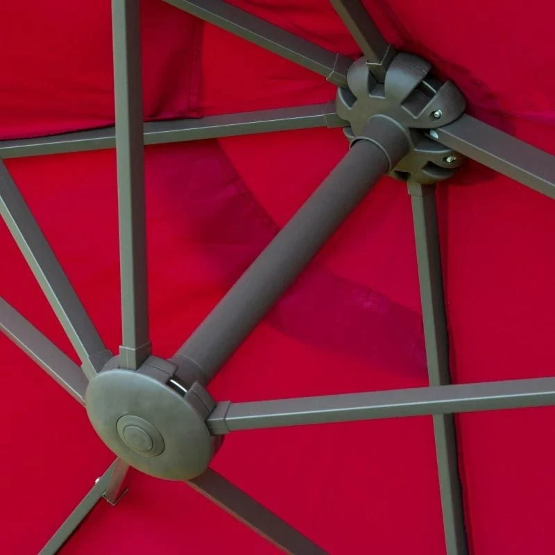 Outsunny 4.6m Double-Sided Crank Sun Shade With Cross Base - Wine Red - 84D-031V02WR 7 Outsunny 4.6m Double-Sided Crank Sun Shade With Cross Base - Wine Red - 84D-031V02WR - Image 7