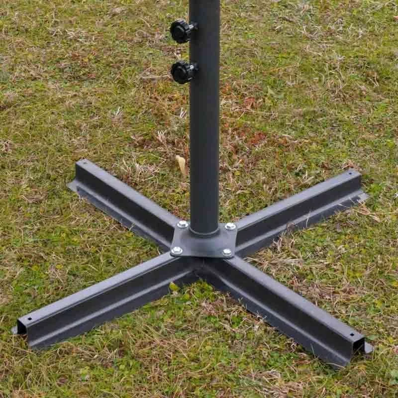 Outsunny 4.6m Double-Sided Crank Sun Shade With Cross Base - Wine Red - 84D-031V02WR 5 Outsunny 4.6m Double-Sided Crank Sun Shade With Cross Base - Wine Red - 84D-031V02WR - Image 5