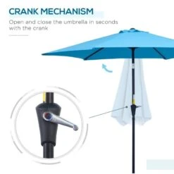 Outsunny 2.7m Tilt Patio Parasol With Crank - Blue - 84D-032BU -OUTSUNNY Sales Shop outsunny 84d 032bu 4