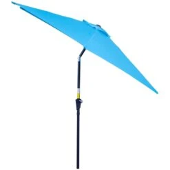 Outsunny 2.7m Tilt Patio Parasol With Crank - Blue - 84D-032BU -OUTSUNNY Sales Shop outsunny 84d 032bu 7