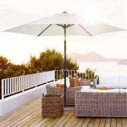 Outsunny 2.7m Patio Parasol With Tilt Crank - Cream White - 84D-032CW -OUTSUNNY Sales Shop outsunny 84d 032cw