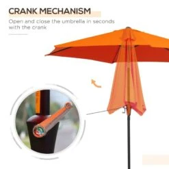 Outsunny 2.7m Tilt Patio Parasol With Crank - Orange - 84D-032OG 17 Outsunny 2.7m Tilt Patio Parasol With Crank - Orange - 84D-032OG -OUTSUNNY Sales Shop outsunny 84d 032og 5