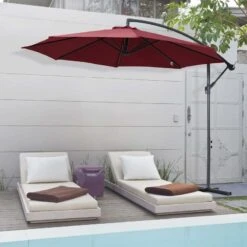 Outsunny 3m Cantilever Hanging Banana Steel Parasol - Wine Red - 84D-037WR 19 Outsunny 3m Cantilever Hanging Banana Steel Parasol - Wine Red - 84D-037WR -OUTSUNNY Sales Shop outsunny 84d 037wr