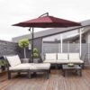 Outsunny 3m Cantilever Hanging Banana Steel Parasol - Wine Red - 84D-037WR -OUTSUNNY Sales Shop outsunny 84d 037wr 8