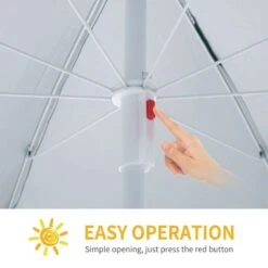 Outsunny 2.2m Fishing Umbrella Parasol With Side - Cream White - 84D-038CW -OUTSUNNY Sales Shop outsunny 84d 038cw 3