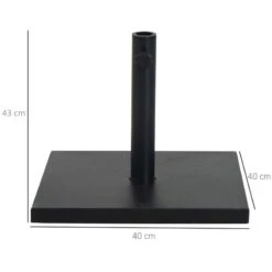 Outsunny Square Parasol Base 40Lx40Wx43Hcm - Black - 84D-042 -OUTSUNNY Sales Shop outsunny 84d 042 1