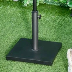 Outsunny Square Parasol Base 40Lx40Wx43Hcm - Black - 84D-042