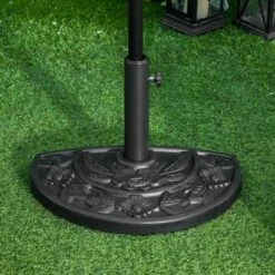 Outsunny Half Round Parasol Base 50x32Dx32Hcm - Black - 84D-043 -OUTSUNNY Sales Shop outsunny 84d 043