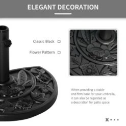 Outsunny Half Round Parasol Base 50x32Dx32Hcm - Black - 84D-043 -OUTSUNNY Sales Shop outsunny 84d 043 3