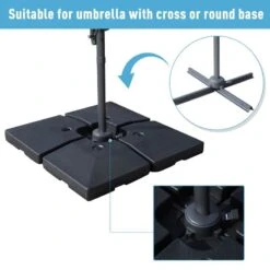 Outsunny 4 Piece HDPE Portable Umbrella Base 4.6cm - Black - 84D-048 18 Outsunny 4 Piece HDPE Portable Umbrella Base 4.6cm - Black - 84D-048 -OUTSUNNY Sales Shop outsunny 84d 048 4