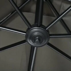 Outsunny 2.5 X 2.5m Offset Cantilever Parasol Hanging 360° Rotation With Crank Handle And Cross Base - Grey - 84D-051V00GY -OUTSUNNY Sales Shop outsunny 84d 051v00gy 8