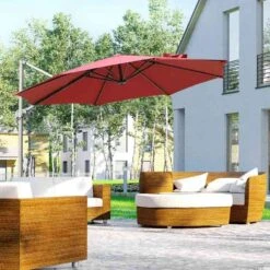 Outsunny Umbrella Parasol With 360 Rotation 294x248Hcm - Wine Red - 84D-052WR 12 Outsunny Umbrella Parasol With 360 Rotation 294x248Hcm - Wine Red - 84D-052WR -OUTSUNNY Sales Shop outsunny 84d 052wr 9