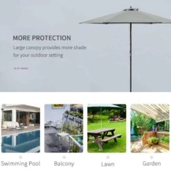 Outsunny 2.8m Patio Sun Parasol With 6 Ribs - Dark Grey - 84D-067CG 15 Outsunny 2.8m Patio Sun Parasol With 6 Ribs - Dark Grey - 84D-067CG -OUTSUNNY Sales Shop outsunny 84d 067cg 5